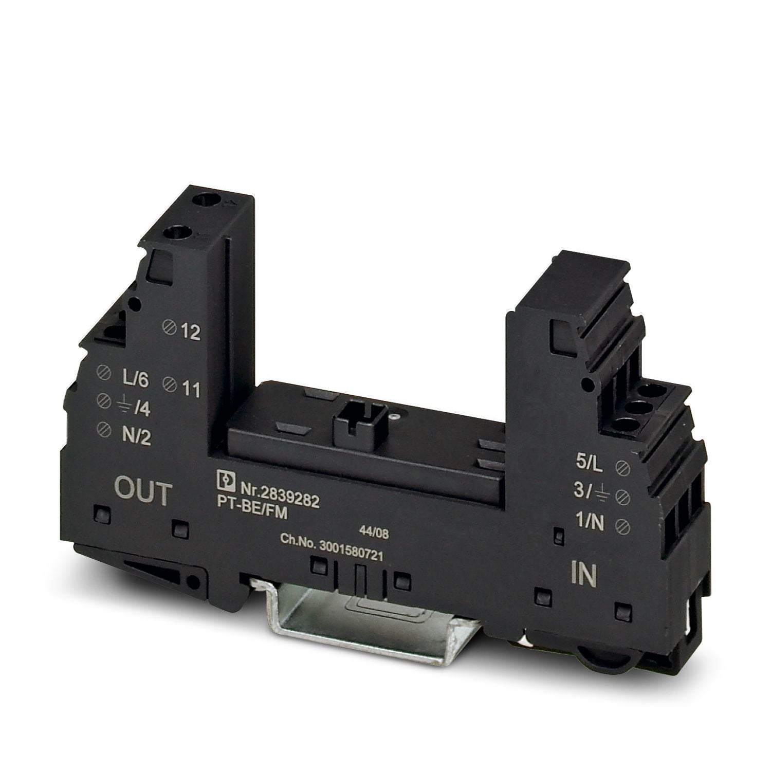 Base element for protective plug PT, for mounting on NS 35/7.5 and NS 35/15, housing width: 17.5 mm