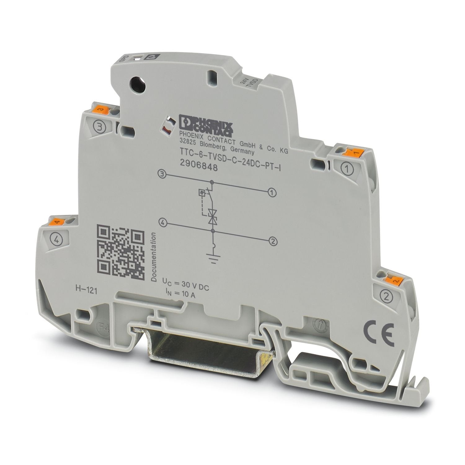 Fine surge protection with integrated status indicator for one signal wire with grounded reference potential. Can be used in safety-related circuits up to SIL 3.