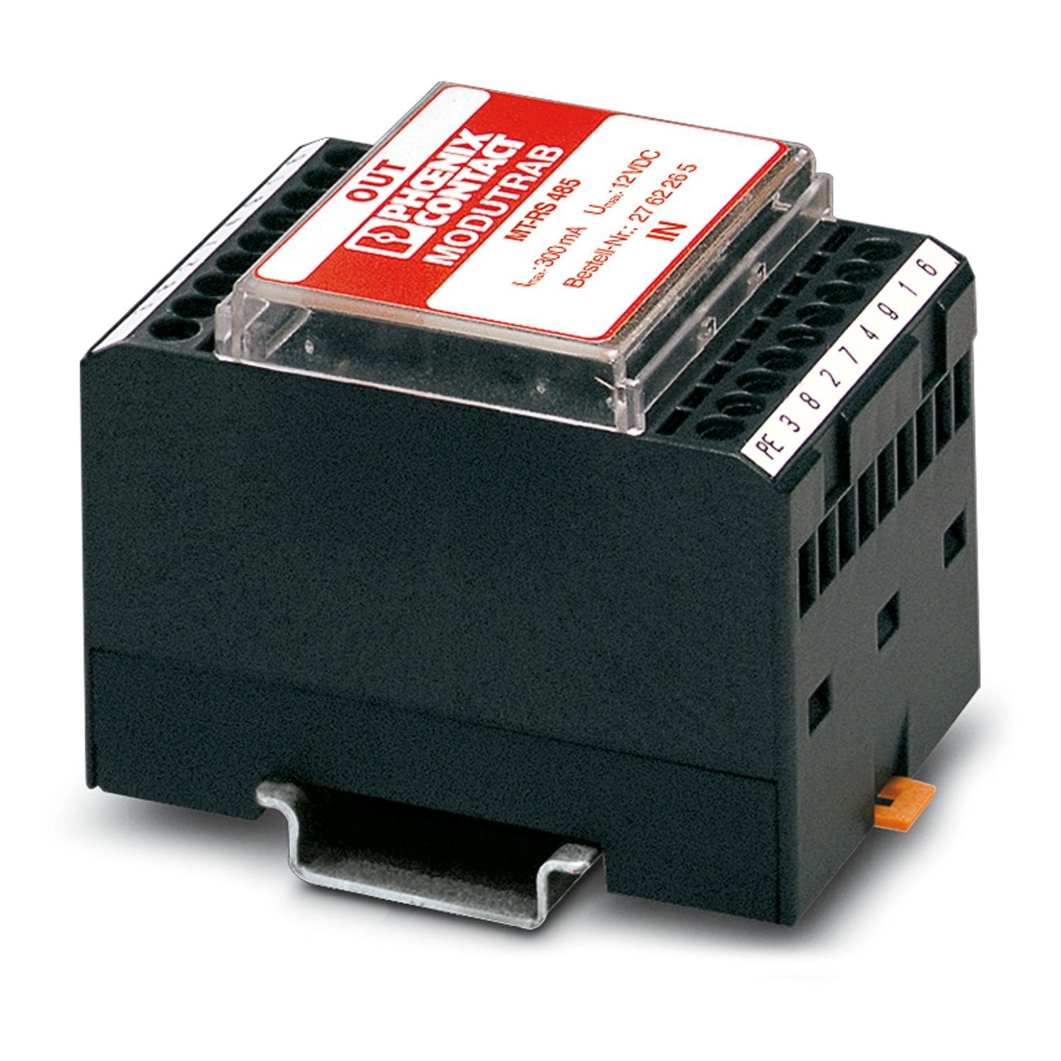 Rail-mountable module with surge voltage coarse and fine protection for RS-485 interface, for mounting on NS 35/7.5, housing width: 50 mm