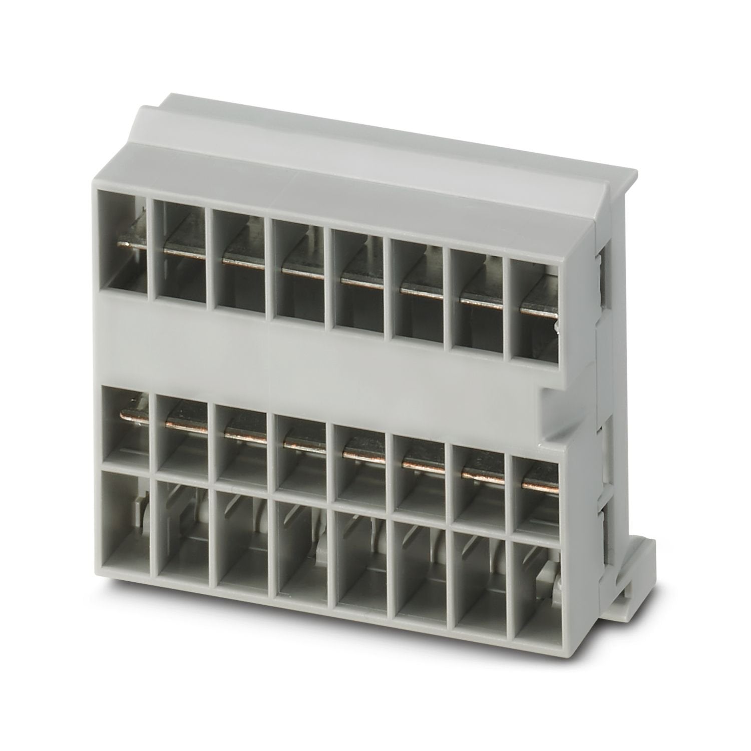Busbar for the CAPAROC system with 8 slots. For installation on a DIN rail.
