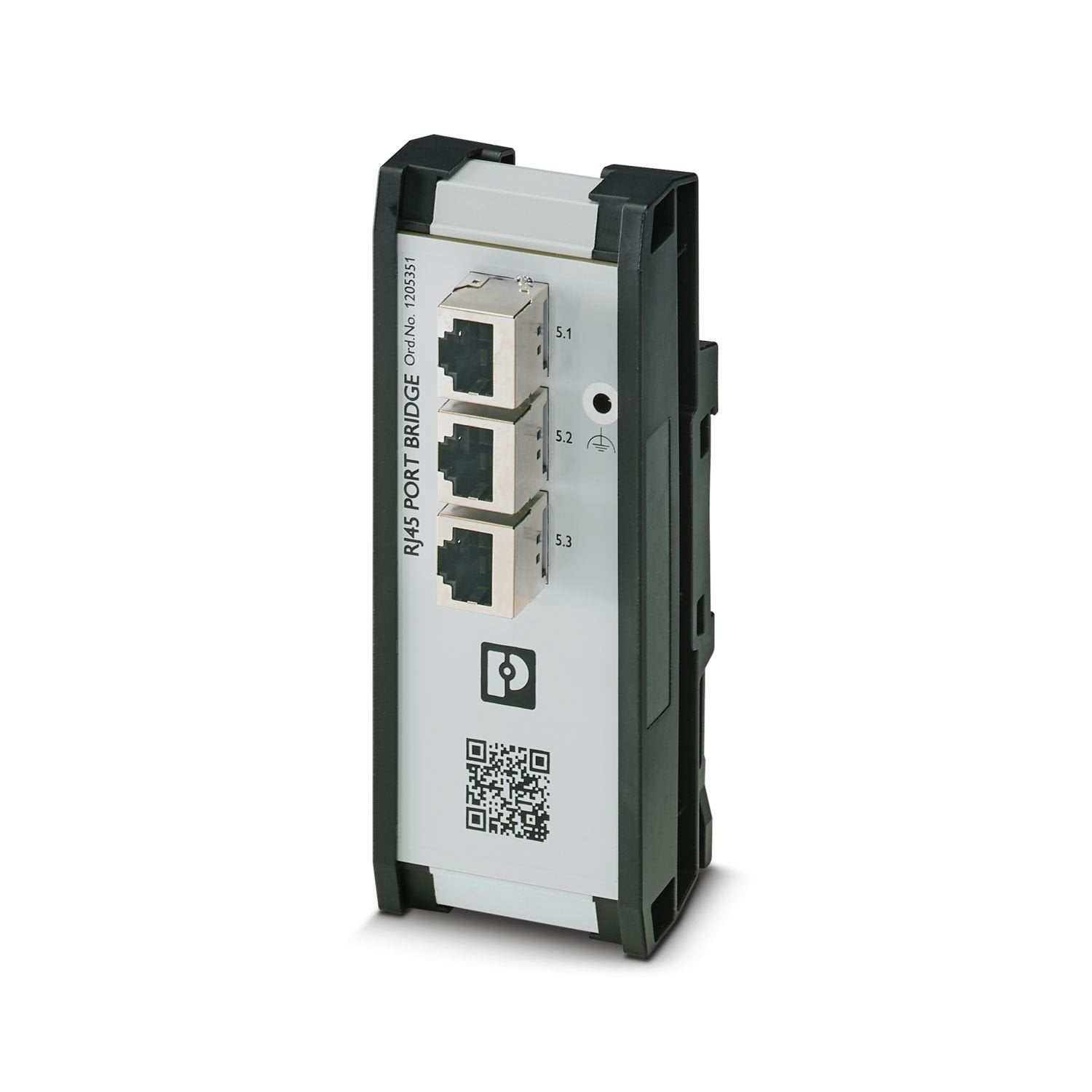 Passive RJ45 distributor with three female connectors connected in parallel and optional functional grounding