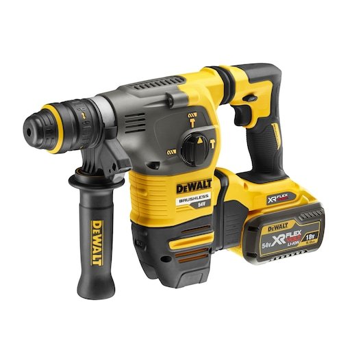 Quick change chuck 54V XR FLEXVOLT 30mm SDS-Plus Hammer Drill with 9.0Ah battery