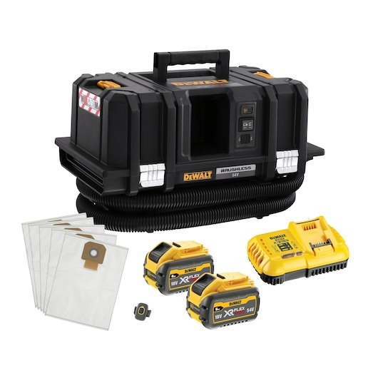 54V XR FLEXVOLT M-Class Wet/Dry Dust Extractor - 2 x 6Ah