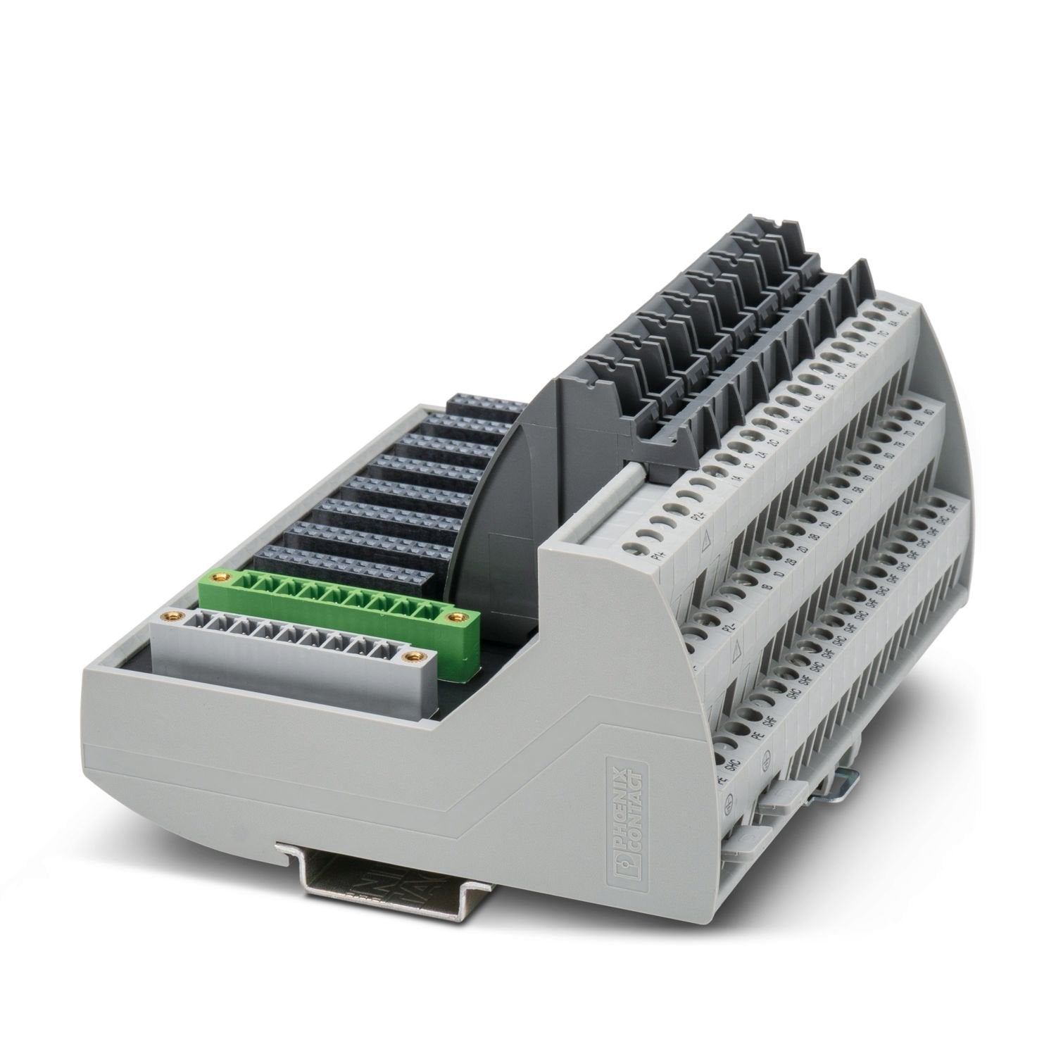 8-channel VIP I/O marshalling base element for universal use. All connections as screw connection technology. With the COMBICON connector, compatible with the Honeywell C300 and RUSIO series. Marking for channels 1–8 and painting.