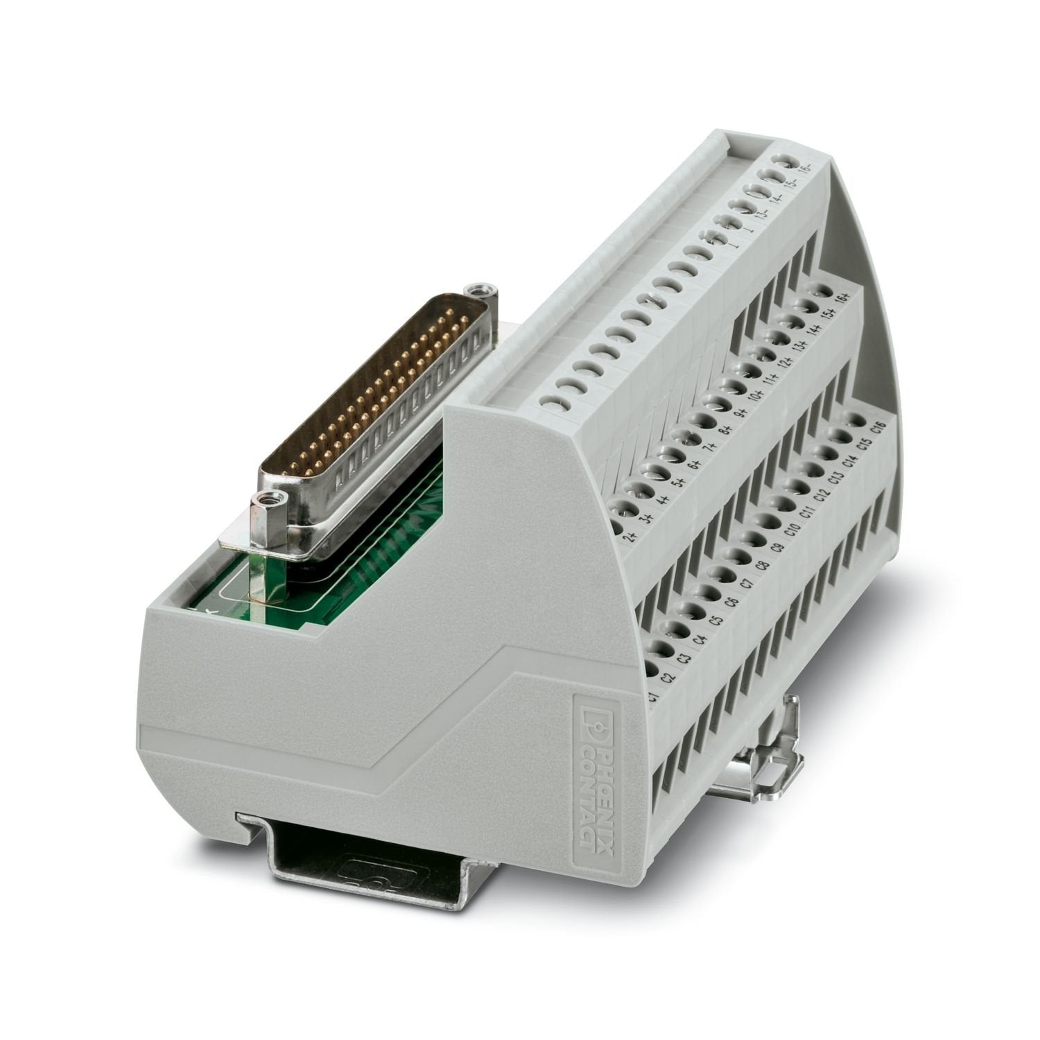 VARIOFACE module, with screw connection and male D-SUB miniature pin strip, for mounting on NS 35 rails, 37-pos.