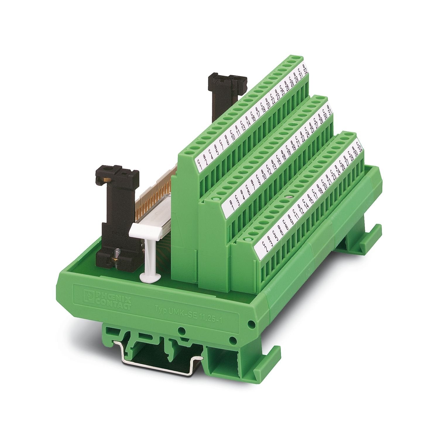 VARIOFACE module, for IEC 603/DIN 41612 connector, type C, 64-pos., a, c components mounted, with male connector, cable housing with screw interlock