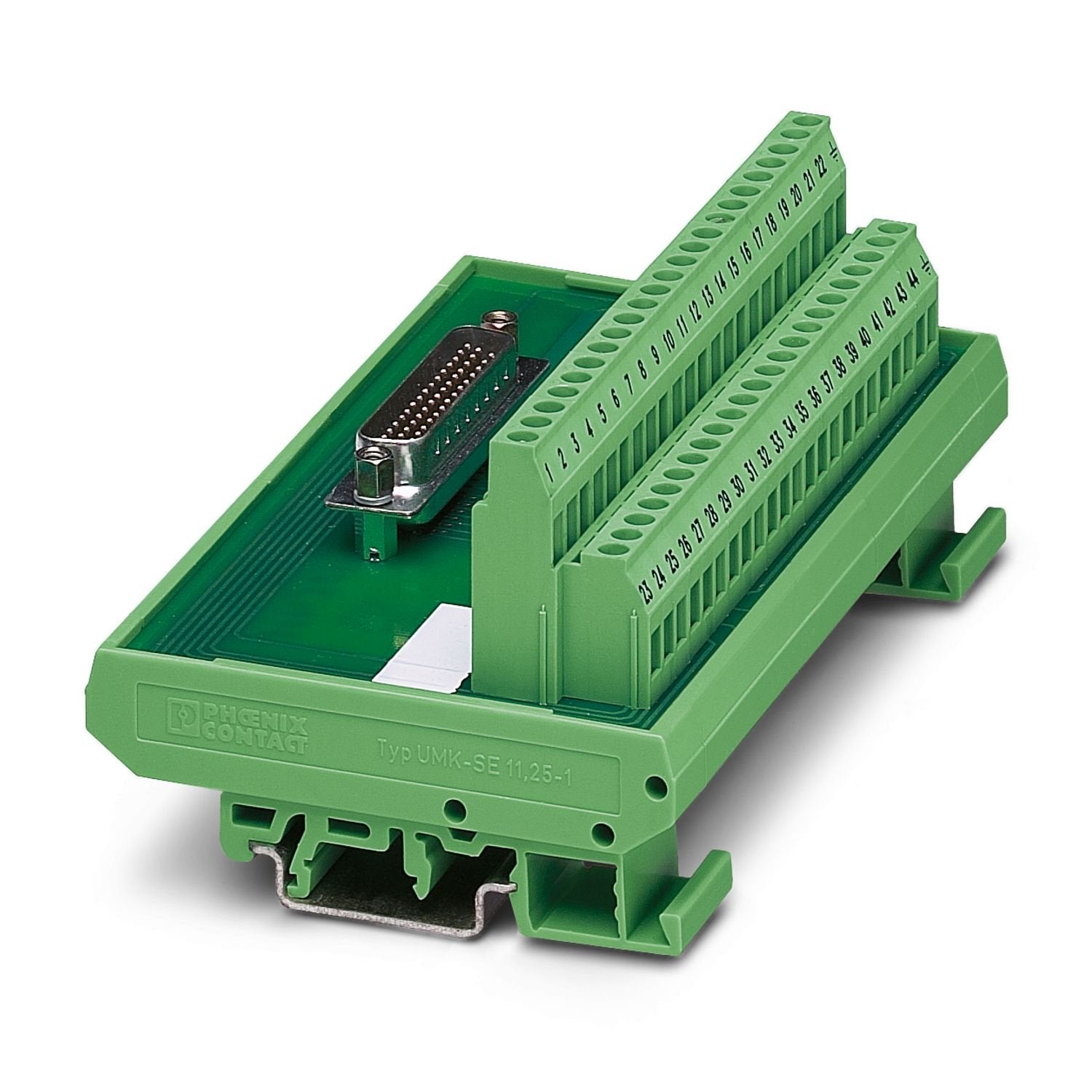 VARIOFACE module, with screw connection and High Density D-Subminiature female connector, for mounting on NS 32 or NS 35/7.5, no. of pos.: 78, width: 169 mm