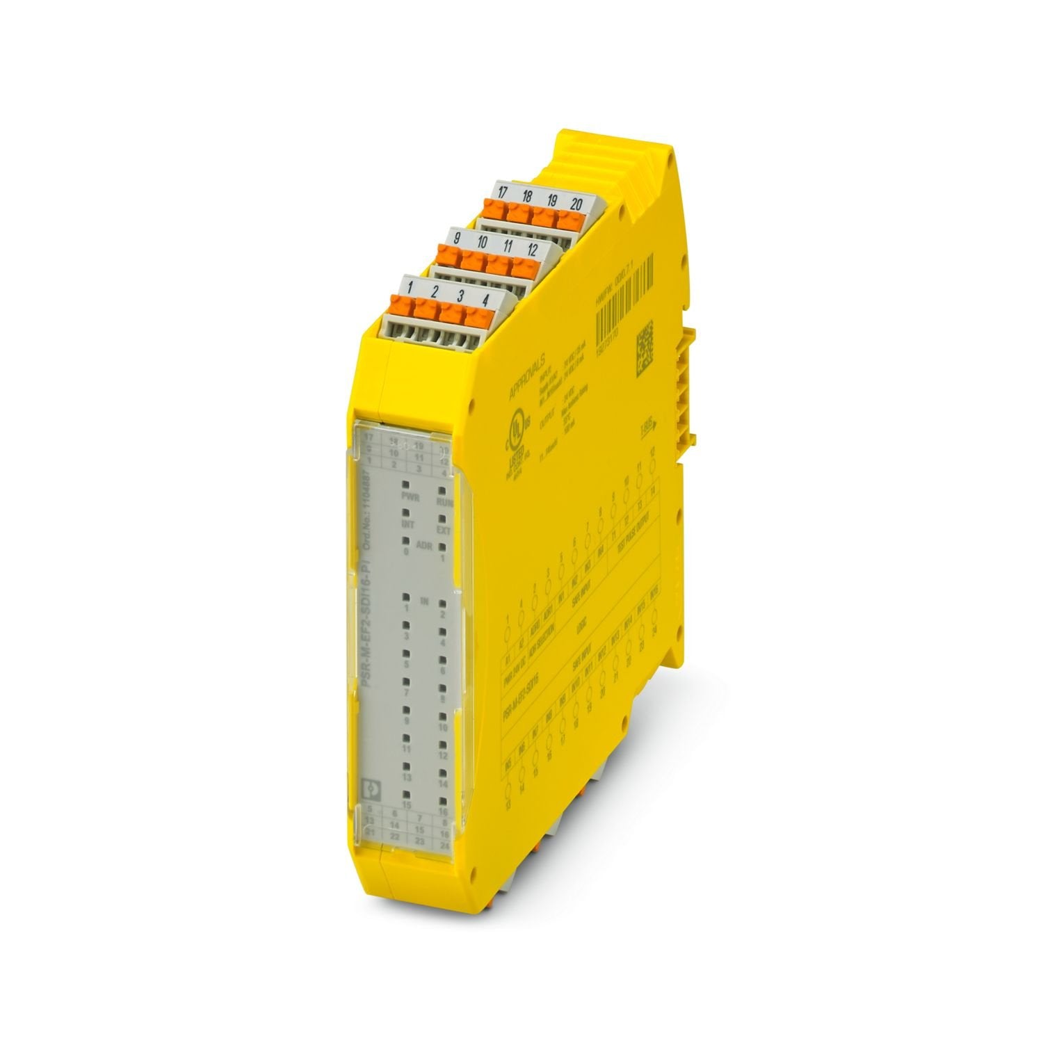 Safe extension module with 16 safe inputs; TBUS interface, up to SIL 3, Cat. 4/PL e, SIL 3, plug-in Push-in terminal block, TBUS connector included
