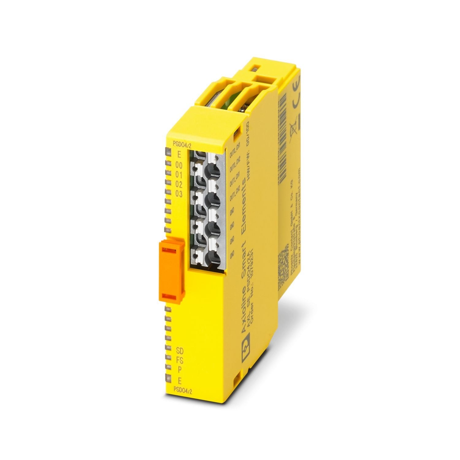Axioline Smart Elements, Digital output module, Functional safety, PROFIsafe, only for connection to Phoenix Contact or Siemens controller, Safe digital outputs: 2 (2-channel assignment), 4 (1-channel assignment), 24 V DC, 2 A, connection technology: 2-conductor, degree of protection: IP20