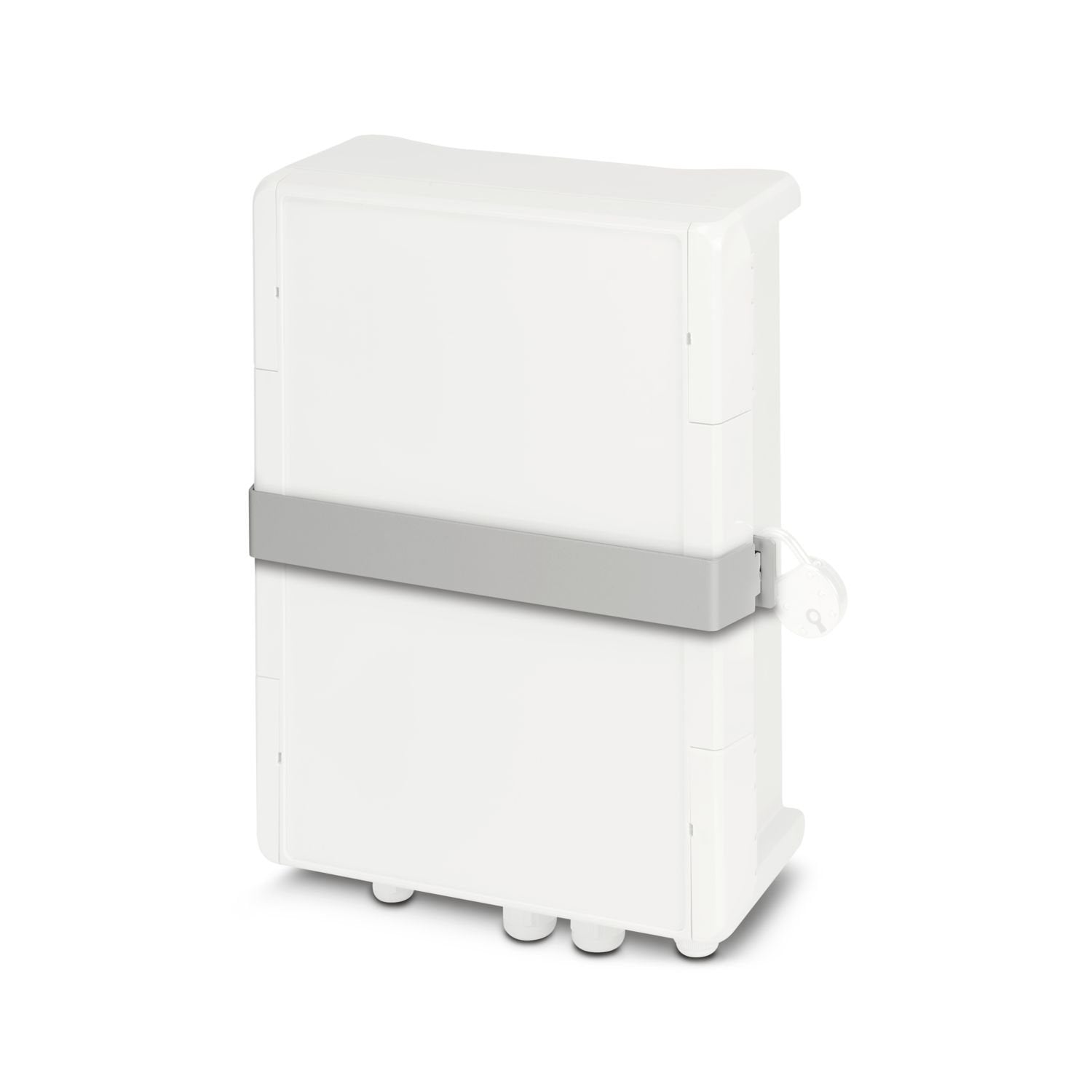 Stable door lock with locking tab for securely locking the Smart Ethernet Box, protects against unauthorized access, for a padlock with a shackle diameter of up to 12 mm