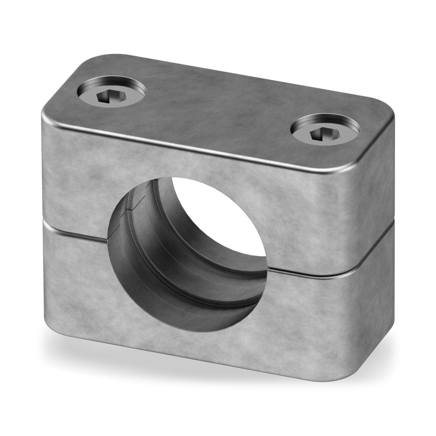 Mounting clamp in accordance with DIN 3015-1, two aluminum half shells and two Allen screws, design: M30 x 1.5, can be combined with NF PD IOL