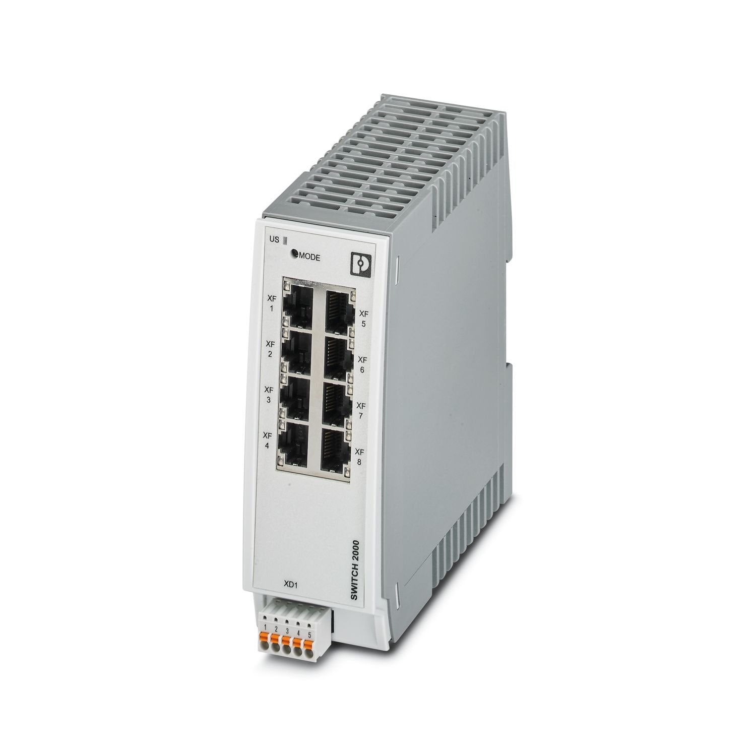 Managed Switch 2000 series, 8 RJ45 ports 10/100 Mbps, degree of protection: IP20, Ambient temperature (operation): 0 °C ... 60 °C, Supply voltage range: 18 V DC ... 32 V DC, PROFINET Conformance Class A, Development process certified in accordance with IEC 62443-4-1, Compatible with IEC 62443-4-2