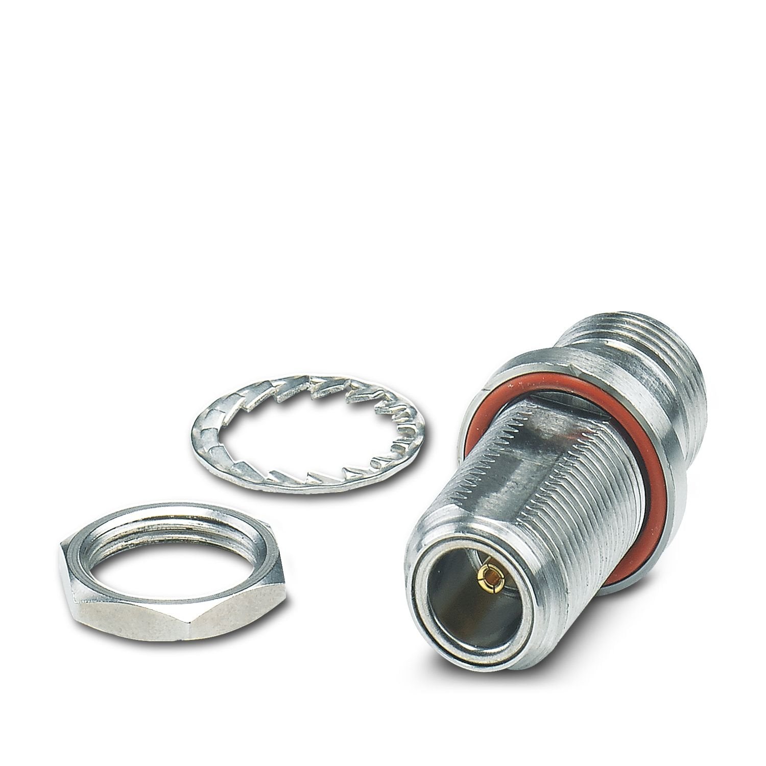 Antenna adapter for control cabinet feed-through, frequency range: 0.3 GHz ... 6 GHz, degree of protection: IP65, connection: 2 x N (female)