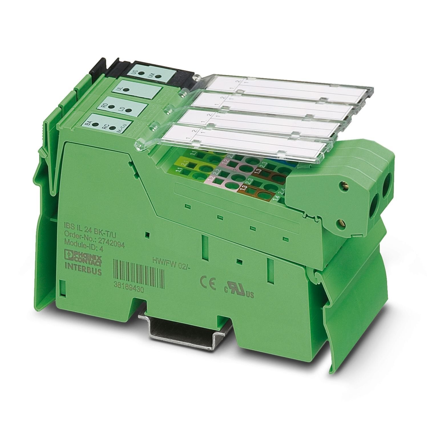 Inline, Bus coupler, INTERBUS, Inline shield connector, transmission speed in the local bus: 500 kbps, degree of protection: IP20, including Inline connectors and marking fields