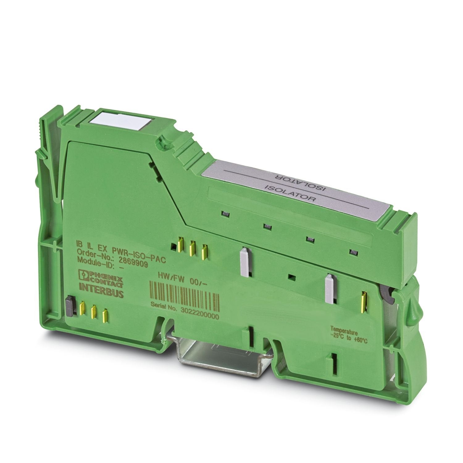 Inline terminal for use as an isolator between non-intrinsically safe inline expansion I/O and intrinsically safe inline power supply.