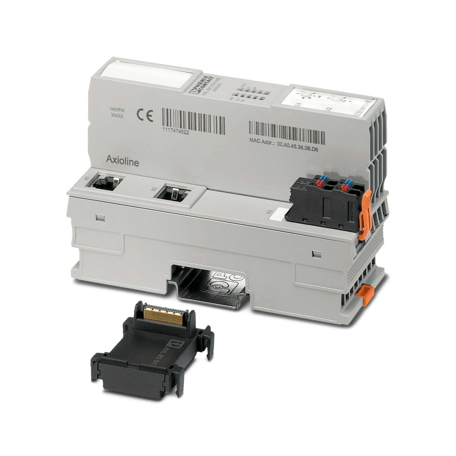 Axioline F, Bus coupler, Modbus/TCP (UDP), RJ45 jack, transmission speed in the local bus: 100 Mbps, degree of protection: IP20, including bus base module and Axioline F connector
