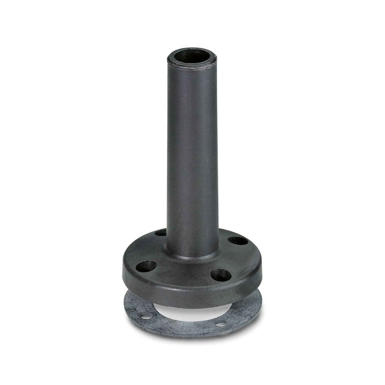 Foot with integrated tube, 110 mm high, black