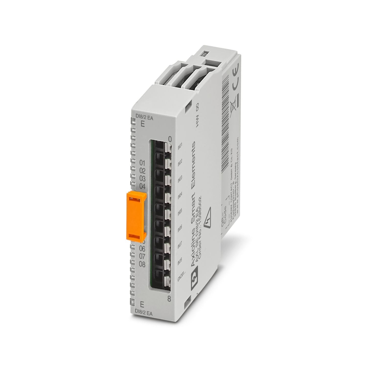 Axioline Smart Elements, Digital input module, Digital inputs: 8, 24 V DC, 19 V ... 29 V, connection technology: 2-conductor, in accordance with IEC 61850-3, degree of protection: IP20
