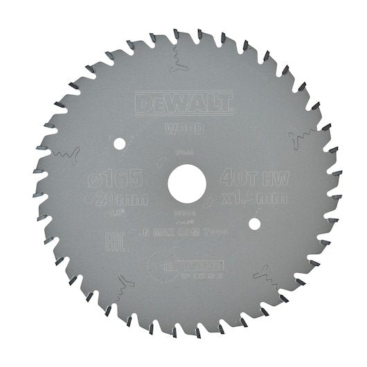 EXTREME WORKSHOP 165mm x 20mm 40T Circular Saw Blade