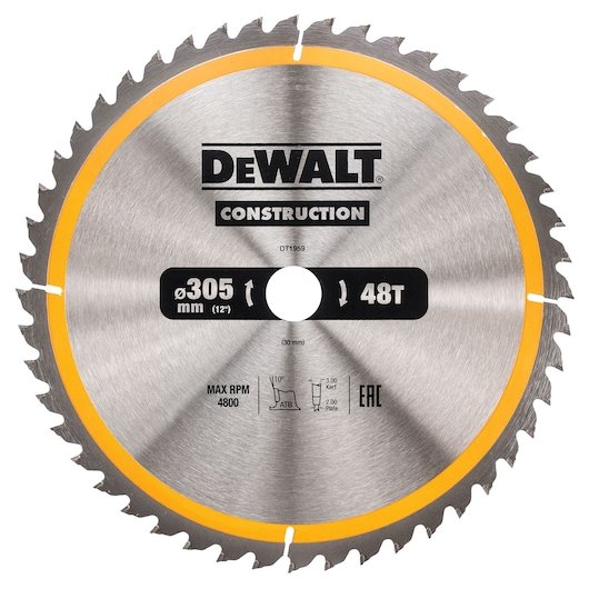 Construction Circular Saw Blade Stationary - General Purpose 305mm 48T