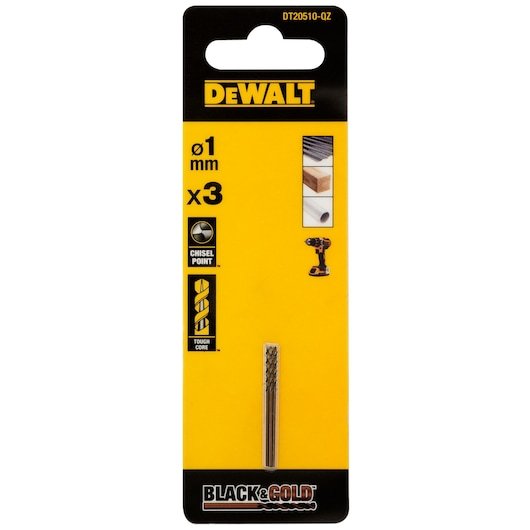 1MM BLACK GOLD HSS DRILL BIT 3PCS