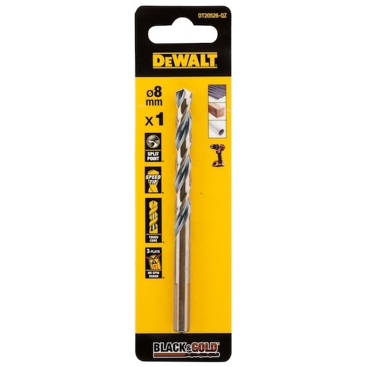 8MM BLACK GOLD HSS DRILL BIT