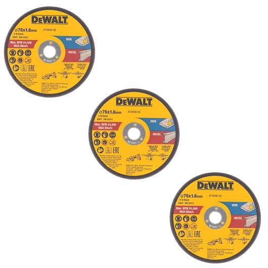76 x 1 x 10mm INOX Bonded Abrasive Cutting Disc (3 Pack)