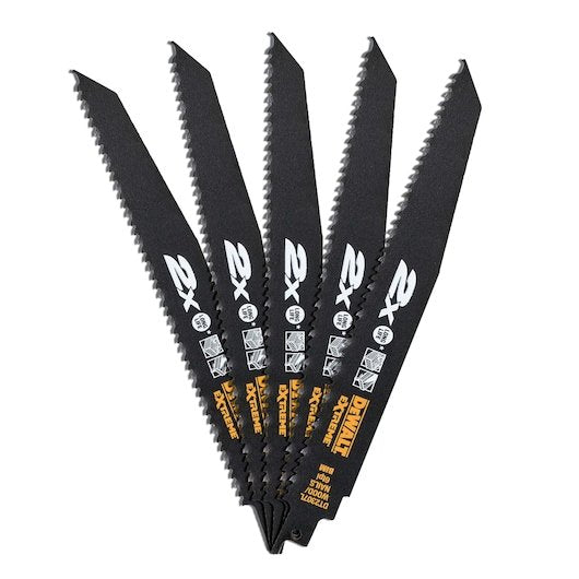 EXTREME® 2X LONG LIFE RECIPROCATING SAW BLADE - WOOD/NAILS (9") 228MM 6TPI 5 PACK
