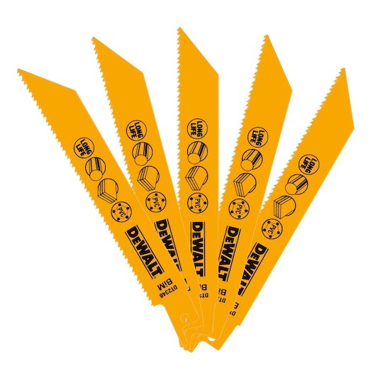 152mm 10-14 TPI (Wood) Bi-Metal Recip Blade (5 Pack)