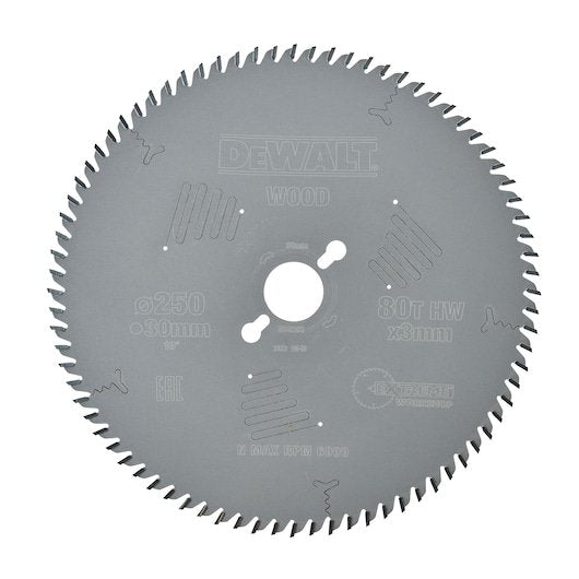 EXTREME WORKSHOP 250mm x 30mm 80T Circular Saw Blade