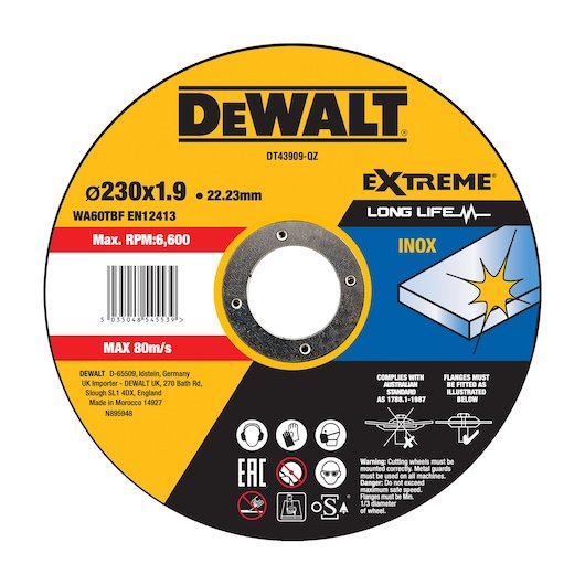 EXTREME 230mm x 2mm x 22.23mm Bonded Abrasive INOX Cutting Disc