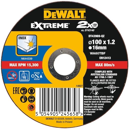 EXTREME® BONDED DISC THIN CUT 100MM X 1.2MM X 16.0MM