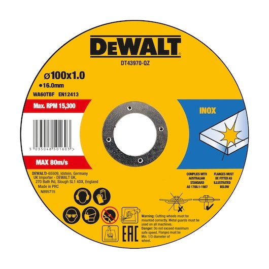 HIGH PERFORMANCE BONDED DISC THIN FAST CUT (10 X TIN) (100 mm X 1.0 mm X 16.0 mm)