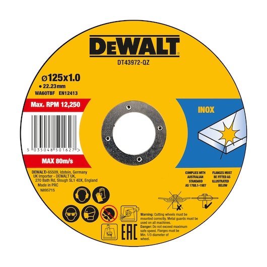 125 x 1 x 22.23mm Thin Fast Cut (10XTIN)