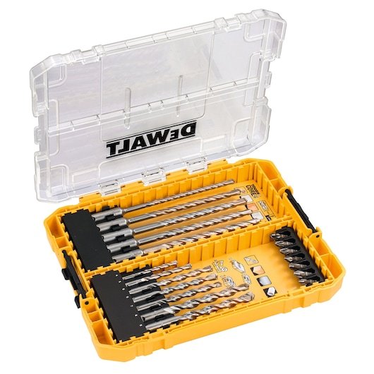 SDS Plus Masonry Drilling Set with Screwdriver Bits (Medium Tough Case) (19 Pcs)