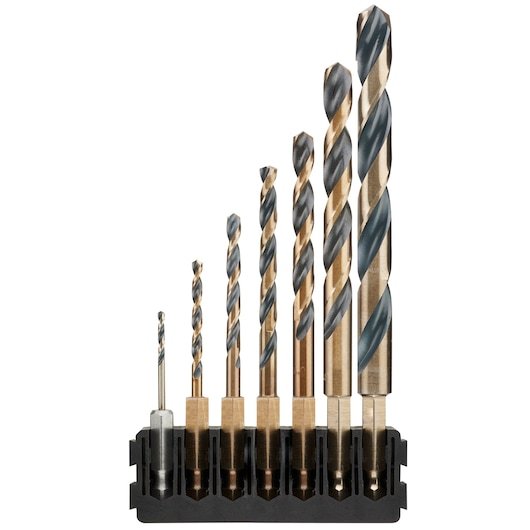 7PC HEX BLACK&GOLD DRILL BIT MIX BAR