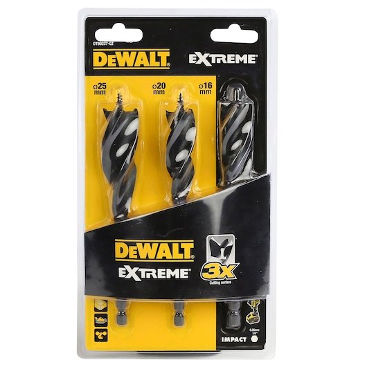 EXTREME Tri Flute Drill Bit 152mm 3pc Set