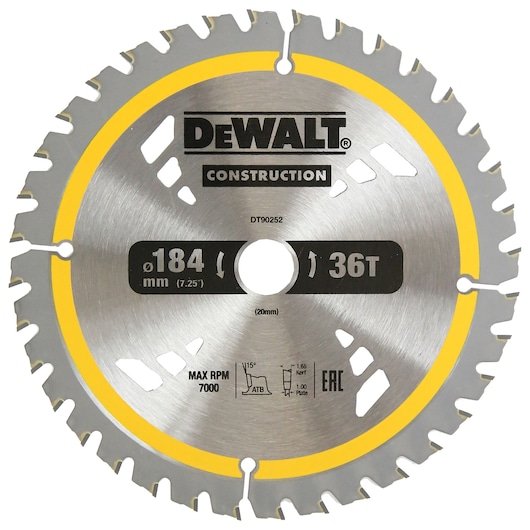 CONSTRUCTION CIRCULAR SAW BLADE (184 MM X 36T) (16/20MM)