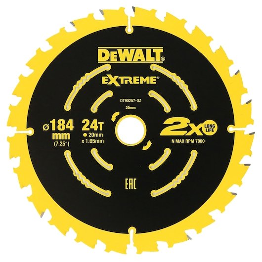 EXTREME® 2X LIFE CIRCULAR SAW BLADE 184MM X 24T (16/20MM) 3 PACK