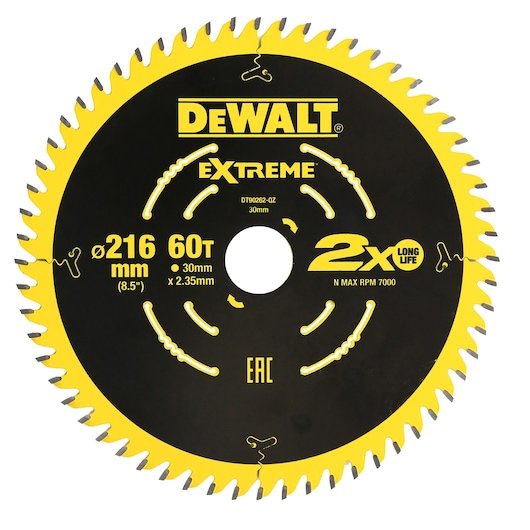 EXTREME® 2X LIFE CIRCULAR SAW BLADE 216MM X 60T (16/25/30MM)