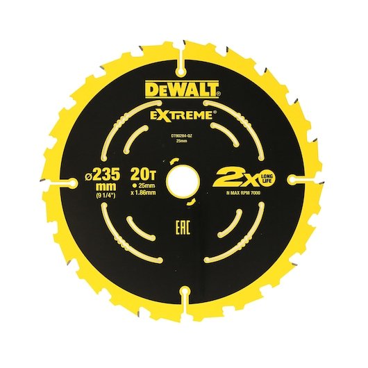 EXTREME® 2X LIFE CIRCULAR SAW BLADE 235MM X 20T (16/25MM)