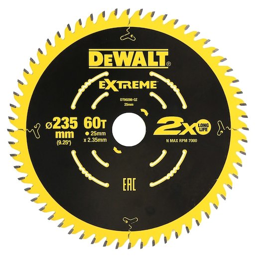 EXTREME® 2X LIFE CIRCULAR SAW BLADE 235MM X 60T (16/25MM)