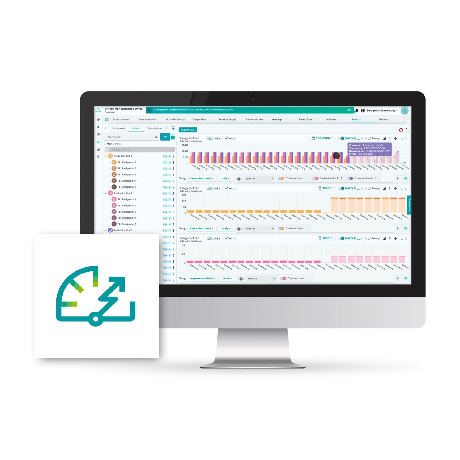 Subscription license for the Energy Management Service. Requires the Energy Management Service Pro license. Energy Management Service Custom setup requires the Custom license and vice versa. Operation and maintenance of a customized solution.