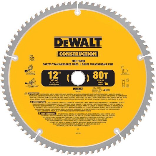 12 in. 80T Construction Miter Saw Blade