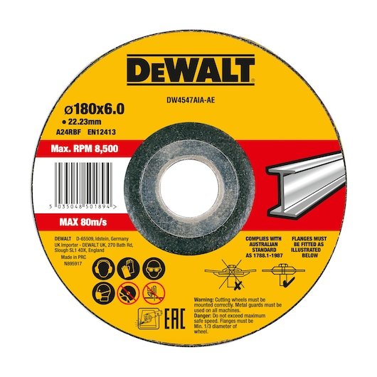 Metal Grinding Wheel 180 x 6.4 x 22.23mm Type 27