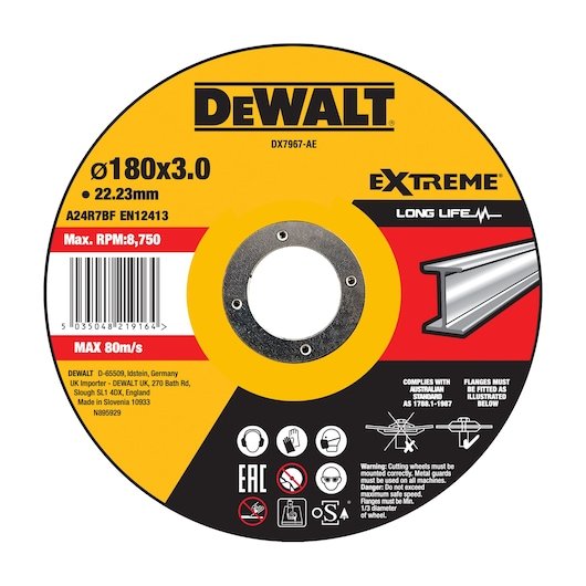 Metal Cutting Wheel HP 180 x 3 x 22.23mm Type 42