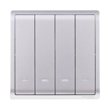 10AX 250V 4Gang 1way switched with Fluorescent Locator,Aluminium Silver (10AX 250V 4Gang 1way switched with Fluorescent Locator Aluminium Silver) is a Schneider Electric product. Designed for reliable performance and long service life. Available across Iraq — contact us for pricing and delivery options.