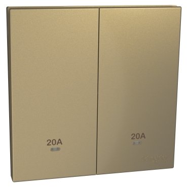 Double Pole Switch with LED, AvatarOn C, 20A, 250V, 2 gang, wine gold (Double Pole Switch with LED AvatarOn C) is a Schneider Electric product. Designed for reliable performance and long service life. Available across Iraq — contact us for pricing and delivery options.