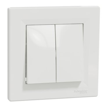 Asfora - double 2way switch - 10AX screwless terminals, white (Asfora) is a Schneider Electric product. Designed for reliable performance and long service life. Available across Iraq — contact us for pricing and delivery options.