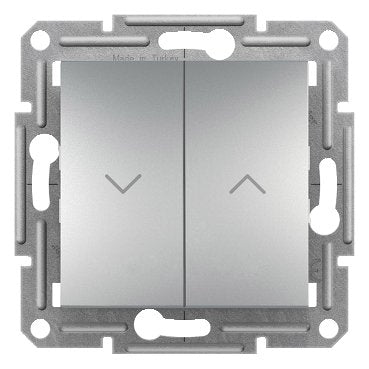 Roller blind switch, screwless terminals, wo frame, aluminium (Roller blind switch screwless terminals) is a Schneider Electric product. Designed for reliable performance and long service life. Available across Iraq — contact us for pricing and delivery options.
